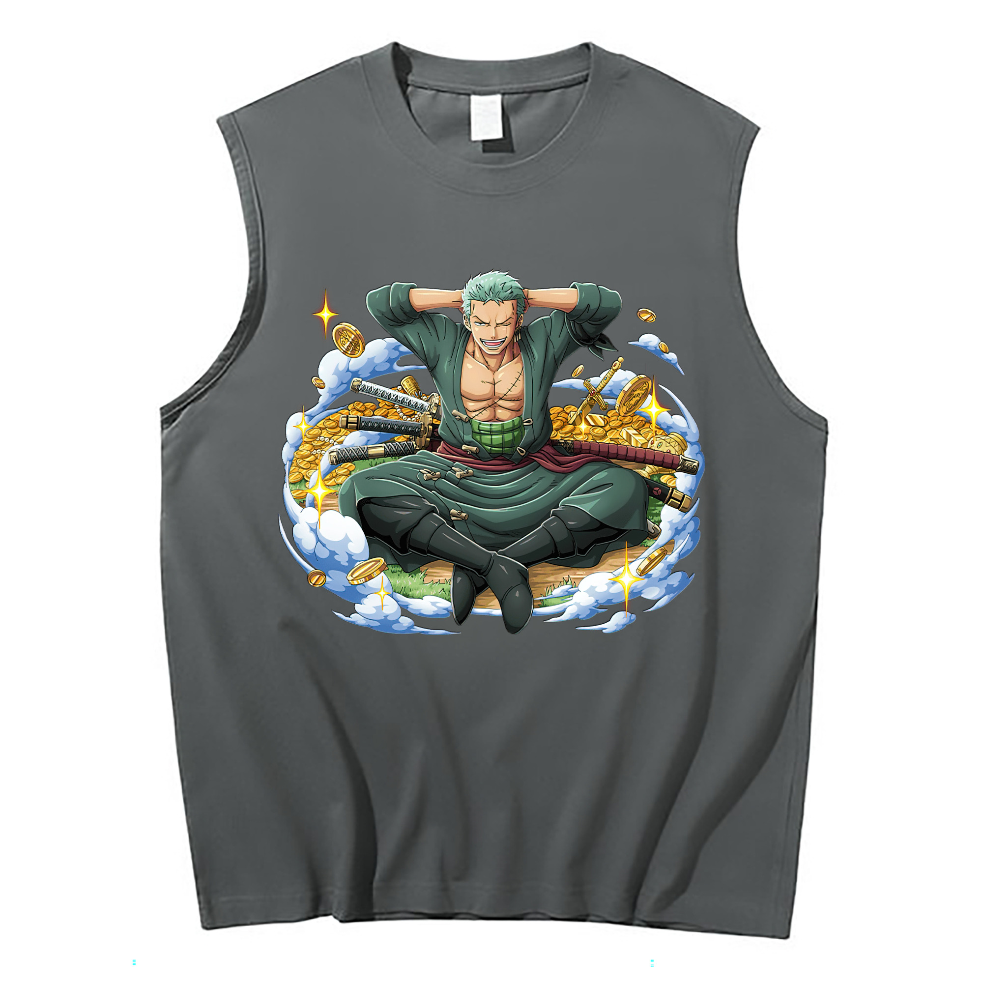 ワンピース ロロノア・ゾロ ONE PIECE Roronoa Zoro コットン100％タンクトップ（フロントプリント）